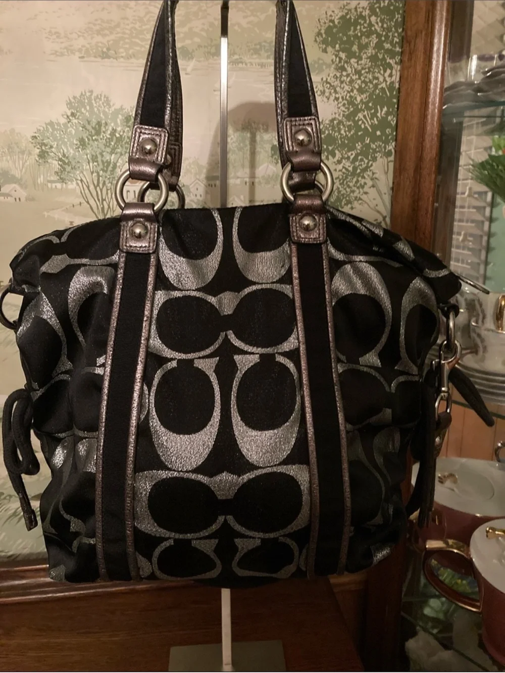 ✨ Coach Poppy Glam Signature Satchel/Crossbody – EUC ✨